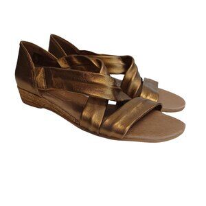 Gaimo Espadrilles of Spain Metallic Leather Flats Slight Wedge Size 40‎ or US 9